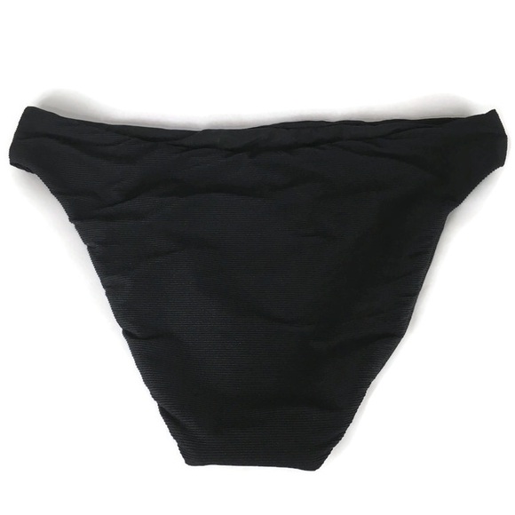 J. Crew Ribbed High-Rise Cheeky Bikini Bottoms in Black - Picture 9 of 9